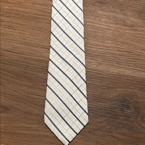 Tommy Hilfiger Cream and Navy Striped Tie